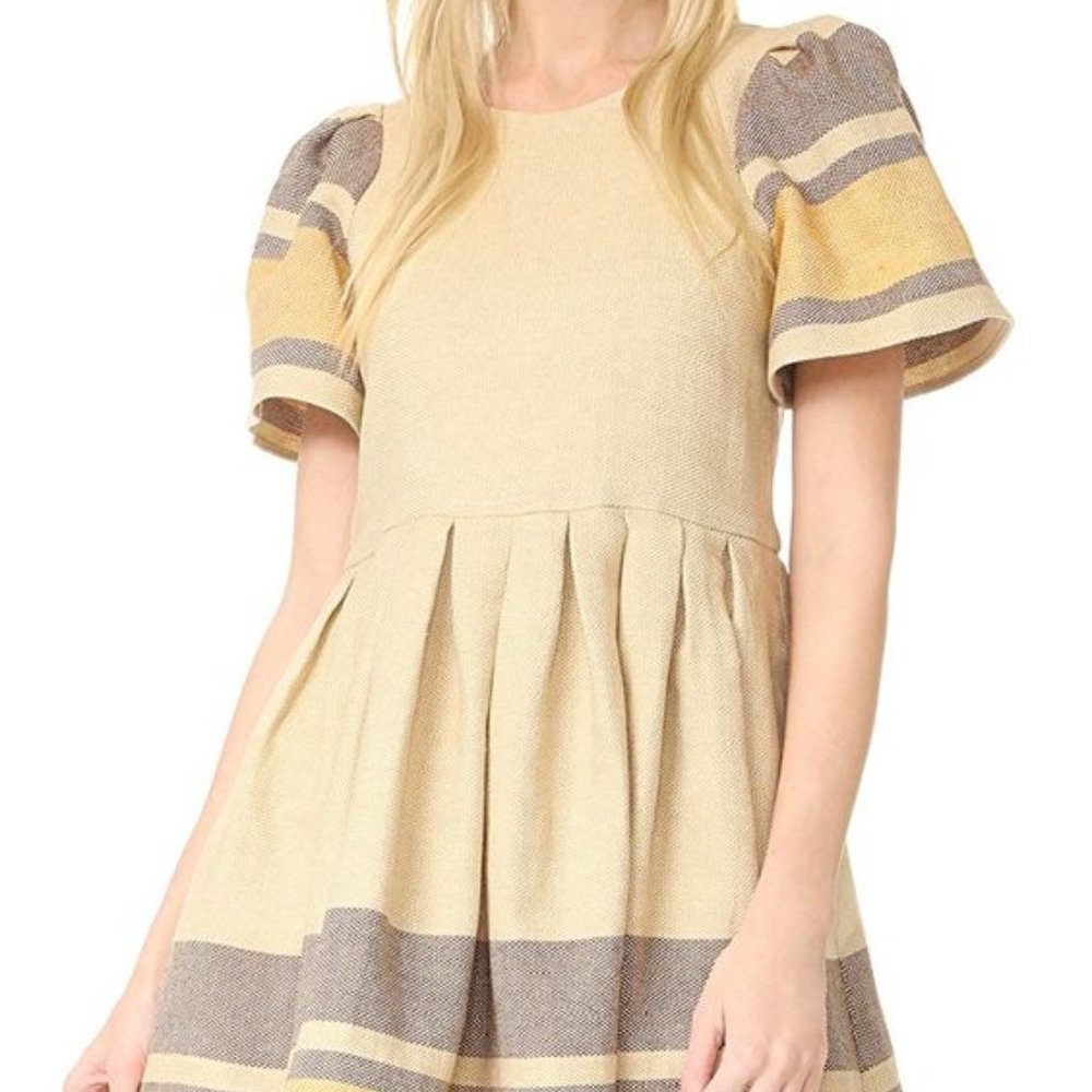 NWT Sea NY Border Stripe Puff Sleeve Dress size 6